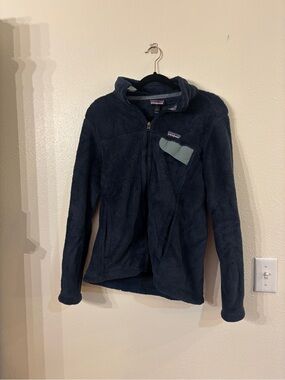 Patagonia Navy Fleece Jacket with Light Blue Chest Pocket